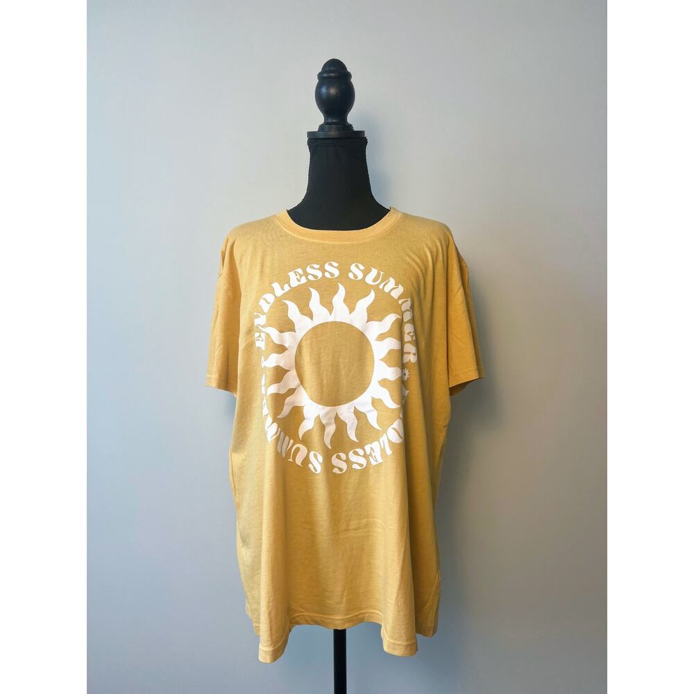 Show Me Your Mumu Endless Summer Travis Tee in Yellow Medium Graphic Print Crew - Picture 2 of 5